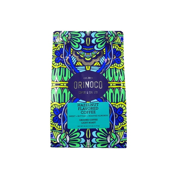Orinoco Hazelnut Flavored Coffee 2.5lb bag, Light Roast, Ground Coffee, 100% Arabica beans