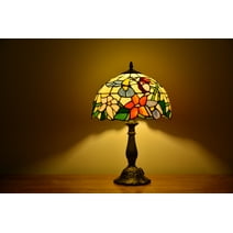 Orinova Tiffany-Style Hummingbird Desk Lamp LED Table Bedside Lamp Bedroom Stained-Glass 18.1'' Height Bronze Multi-Color