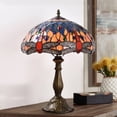 thumbnail image 1 of Orinova Tiffany Style Table Lamp Rose Bedside Desk LED Lamp Shades Bedroom Stained-Glass 18.1'' Height Multi-Color, 1 of 7