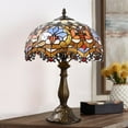 thumbnail image 1 of Orinova Tiffany Style Table Lamp Rose Bedside Desk LED Lamp Shades Bedroom Stained-Glass 18.1'' Height Multi-color, 1 of 8