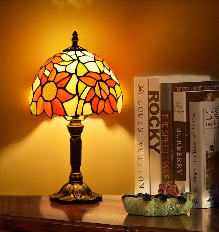 Orinova Tiffany-Style Table Lamp Stained Glass Bedside Lamp for Living ...