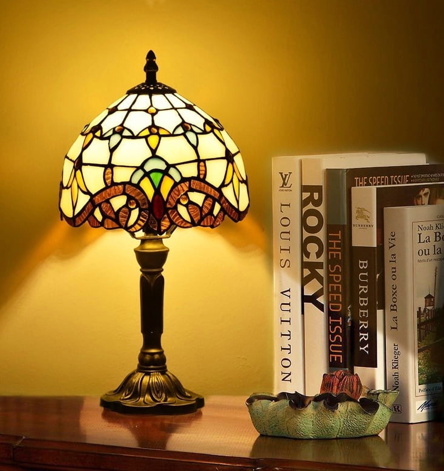 Orinova Tiffany-Style Table Lamp Stained Glass Bedside Lamp for