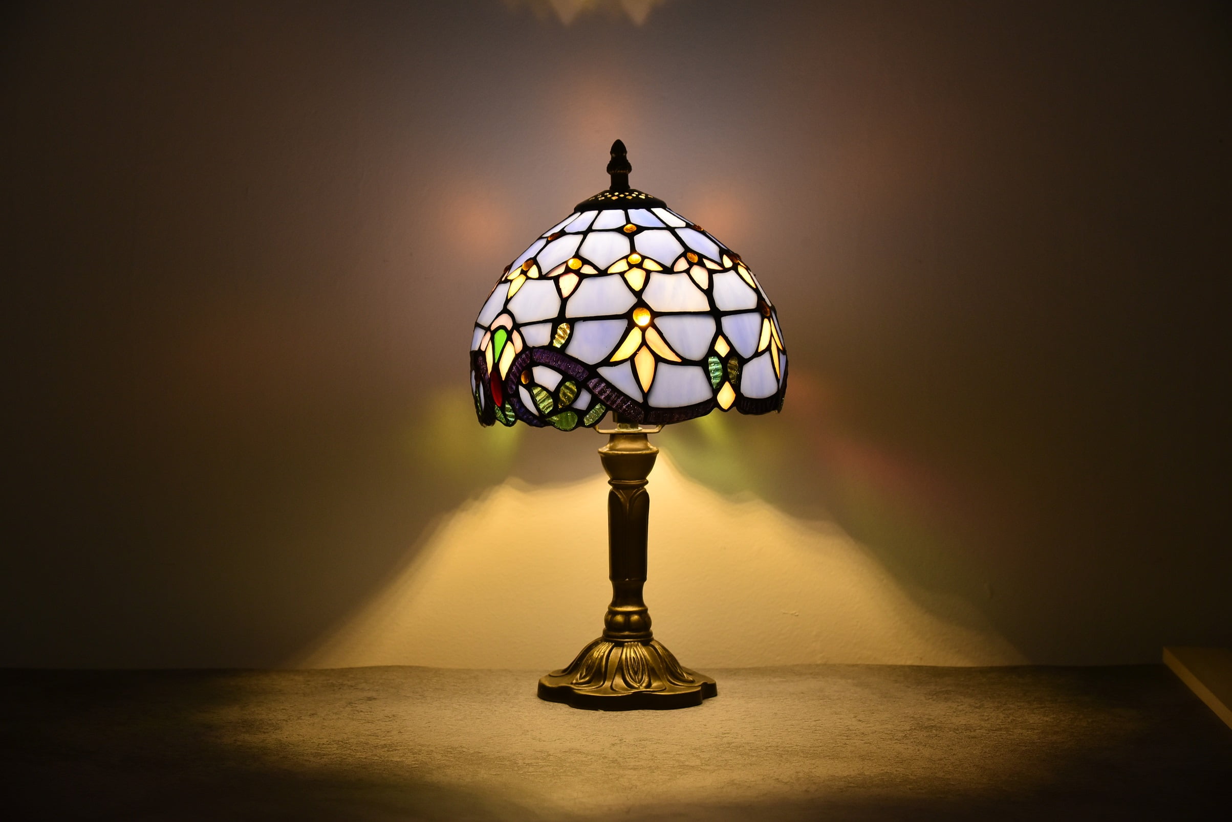Orinova Tiffany-Style Table Lamp Stained Glass Bedside Lamp for Living ...