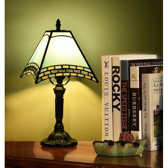 Orinova Tiffany Table Lamp Stained Glass Bedside Lampshade for Living Room Bedroom Traditional Desk Light