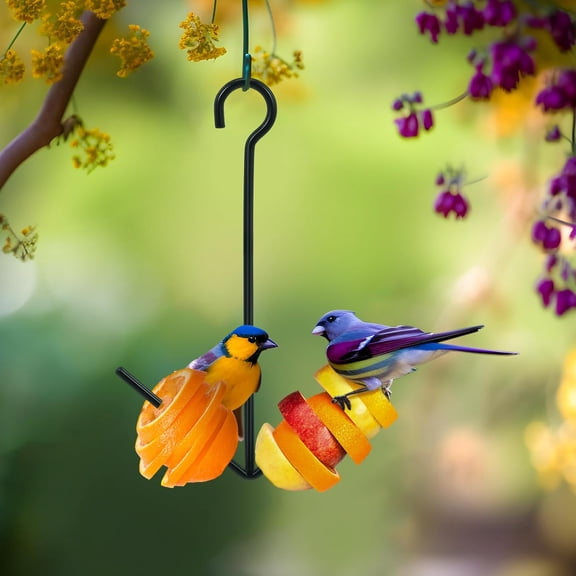 Oriole Bird Feeder, Hanging Orange-Shaped Design with Hook – Black, Outdoor Garden Patio Decor for Attracting Birds