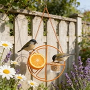 Oriole Bird Feeder for Outdoors Jelly and Oranges, Orange Fruit Oriole Jelly Bird Feeder, Multi-Station OrioleFeeding Center, Hanging Metal Orioles Feeders,Easy to Disassemble Wash, Easy to Clean