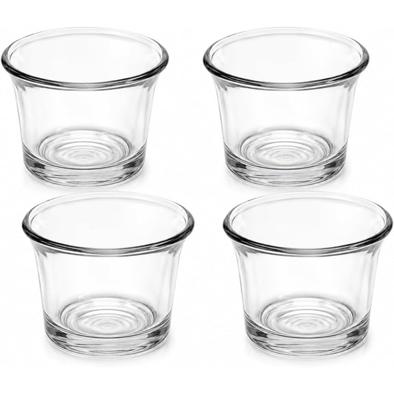 Oriole Jelly Feeder Replacement Glass Cups, 4-Pack Small Bowls for Outdoor Bird Feeders, Grape Jelly, Nectar