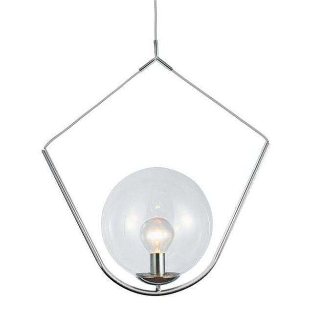 Orion 1 Light Polished Chrome Pendant Ceiling Light with Clear Glass