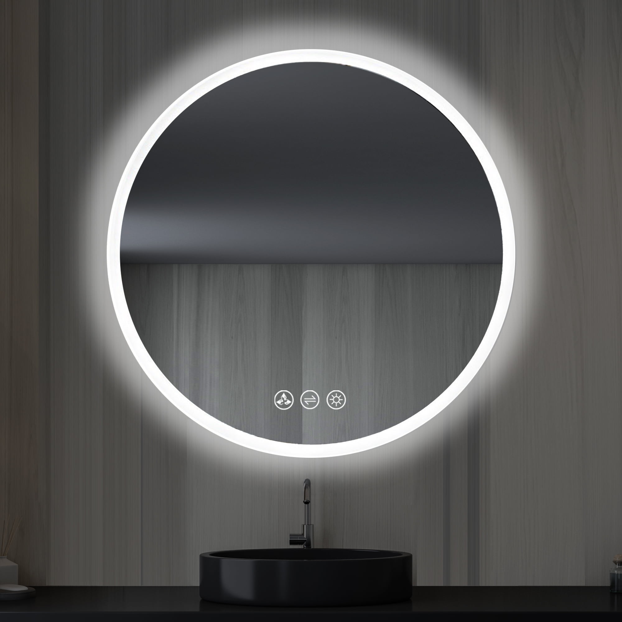 Orion 32" Silver LED Bathroom Vanity Mirror with Antifog and Dimmer