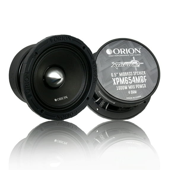 Orion 6.5" Cast Basket Midbass Speaker Pair 1600W Max 400W Rms 4 Ohm XPM654MBF