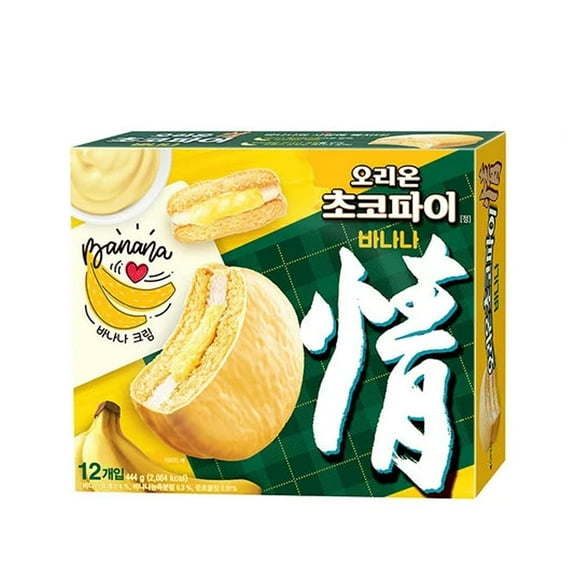 Orion Choco Pie Banana Flavor. 444g(15.66oz) / 12 Individual Packges
