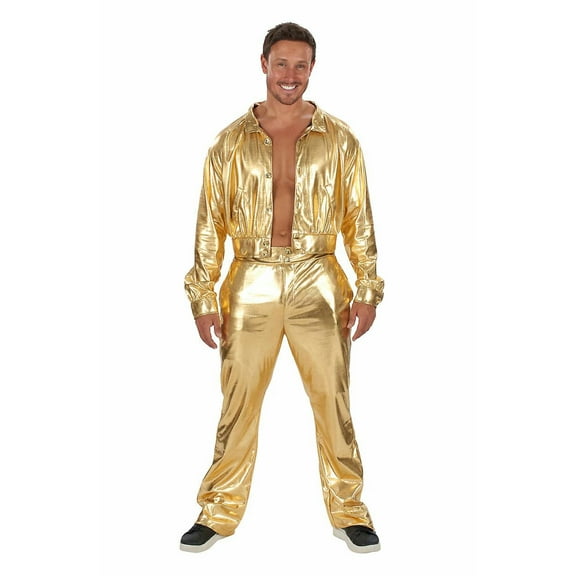 Orion Costumes 70's Gold Suit Disco Man Adult Costume | Large Male