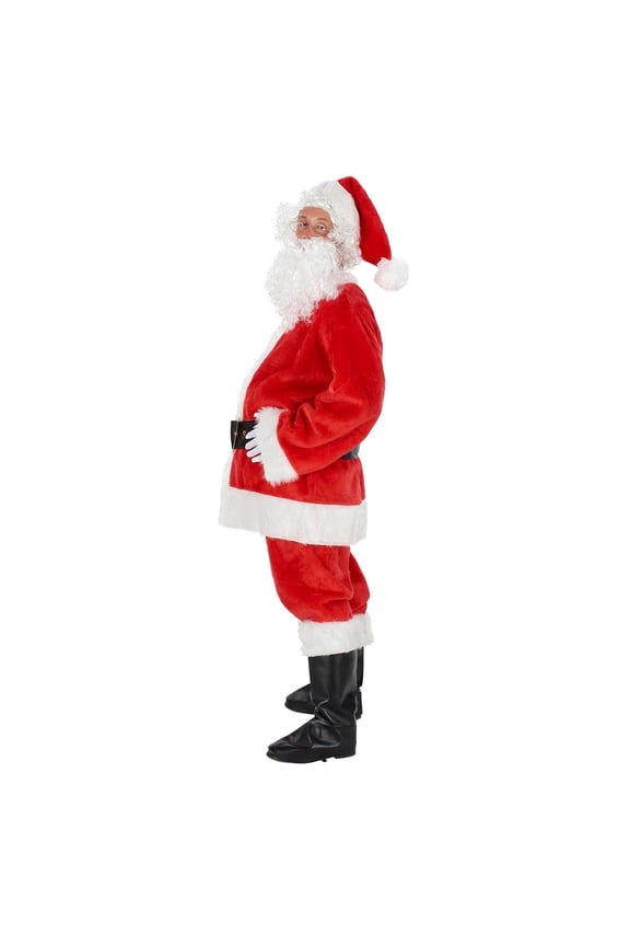 Deluxe Plush Santa Adult Costume | Large Male
