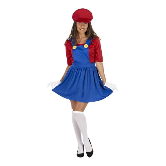 Orion Costumes Super Mario Inspired Red Plumber Adult Dress Costume | Medium Female