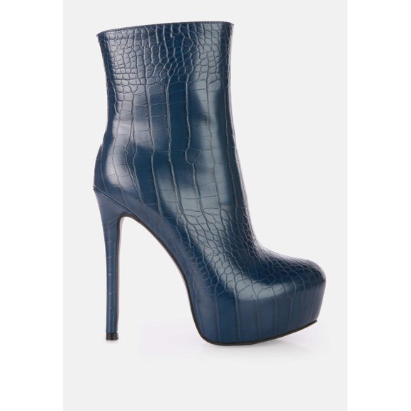 Orion High Heeled Croc Ankle Boot