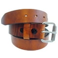 thumbnail image 1 of Orion Leather Men's 1 1/2 Rustic Hot Dipped Tan Harness Leather Belt, 1 of 4
