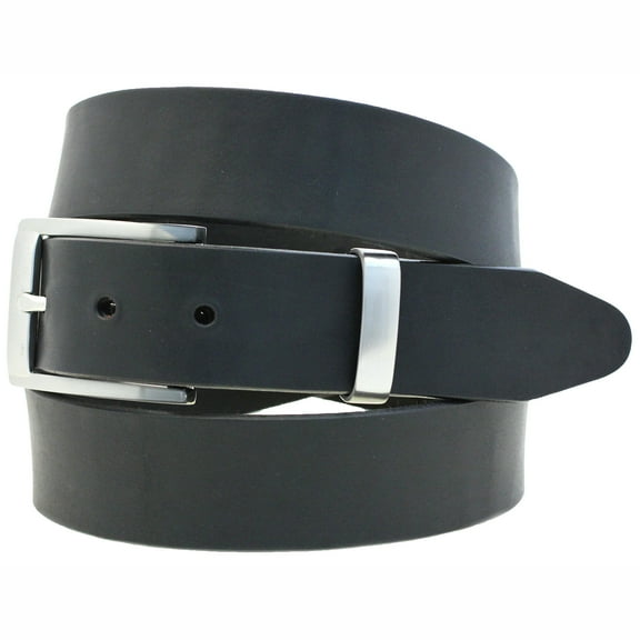 Orion Leather Men's 1 1/4" Black Latigo Leather Dress Belt Buckle And Loop Set