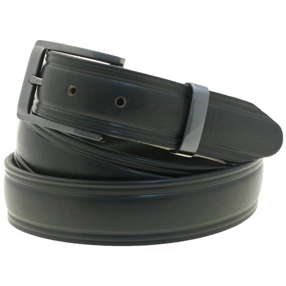 Orion Leather Men's 1 1/4 Domed Dress Belt Black Bridle Leather Buckle Loop Set