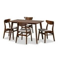 thumbnail image 1 of Baxton Studio Orion Mid-Century Modern Transitional Light Grey Fabric Upholstered and Walnut Brown Finished Wood 5-Piece Dining Set, 1 of 5