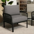 thumbnail image 1 of Orion Modern Outdoor Patio Club Chair with Cushions, Black+Dark Gray, 1 of 11