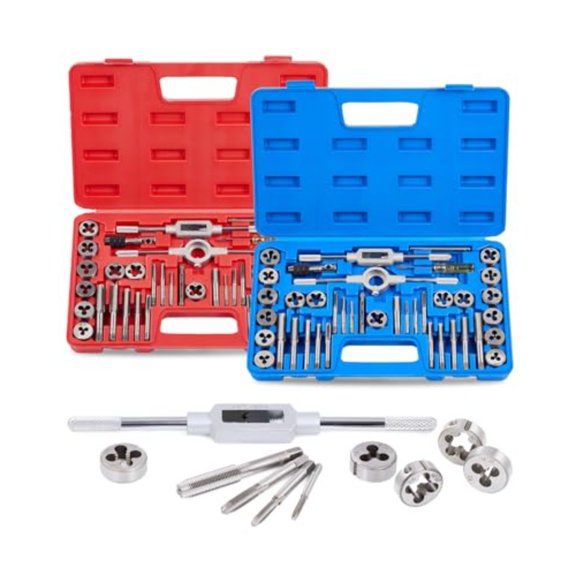 Orion Motor Tech 80pc Tap and Die Set in SAE and Metric Sizes Metric and Standard Tap Set and Die Tool Set for Internal and External Threading