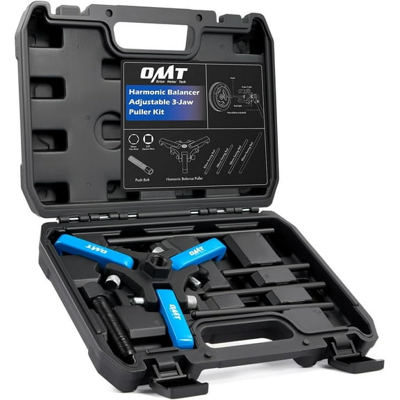Orion Motor Tech Harmonic Balancer Puller Kit, Adjustable 3-Jaw Puller Set for Removing Harmonic Dampers & Balancers, 3-Jaw Pulley Puller Set Compatible with Chevy More