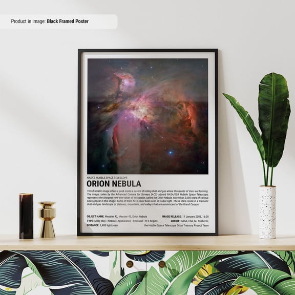 The Orion Nebula Poster Space Posters Hubble Telescope Space Wall Art Space Prints Space Themed Decor UNFRAMED Poster, Wall Art for Decor, Present, 8x12