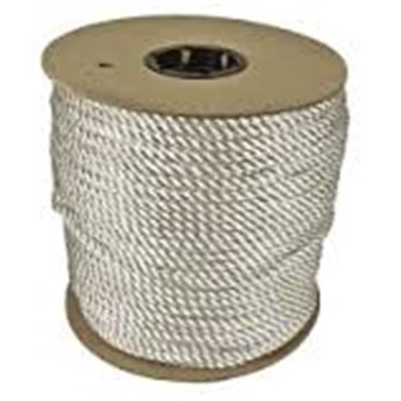 Solid Braid Rope, 3,960 lb Capacity, 250 ft, Nylon (Polyamide), White