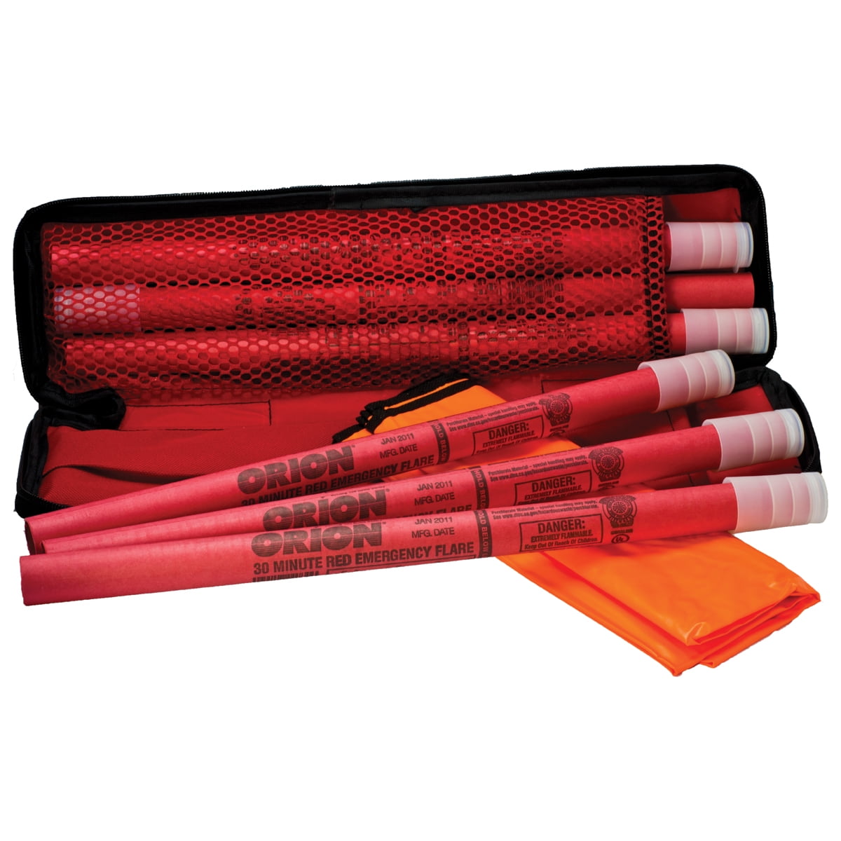 Orion Safety 6030 6pk 30 Min Road Flares with Safety Vest