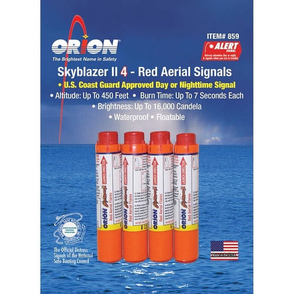 Orion SkyBlazer II Aeriel Hand Held Emergency Safety Signal Flare 4 Pack 191-859
