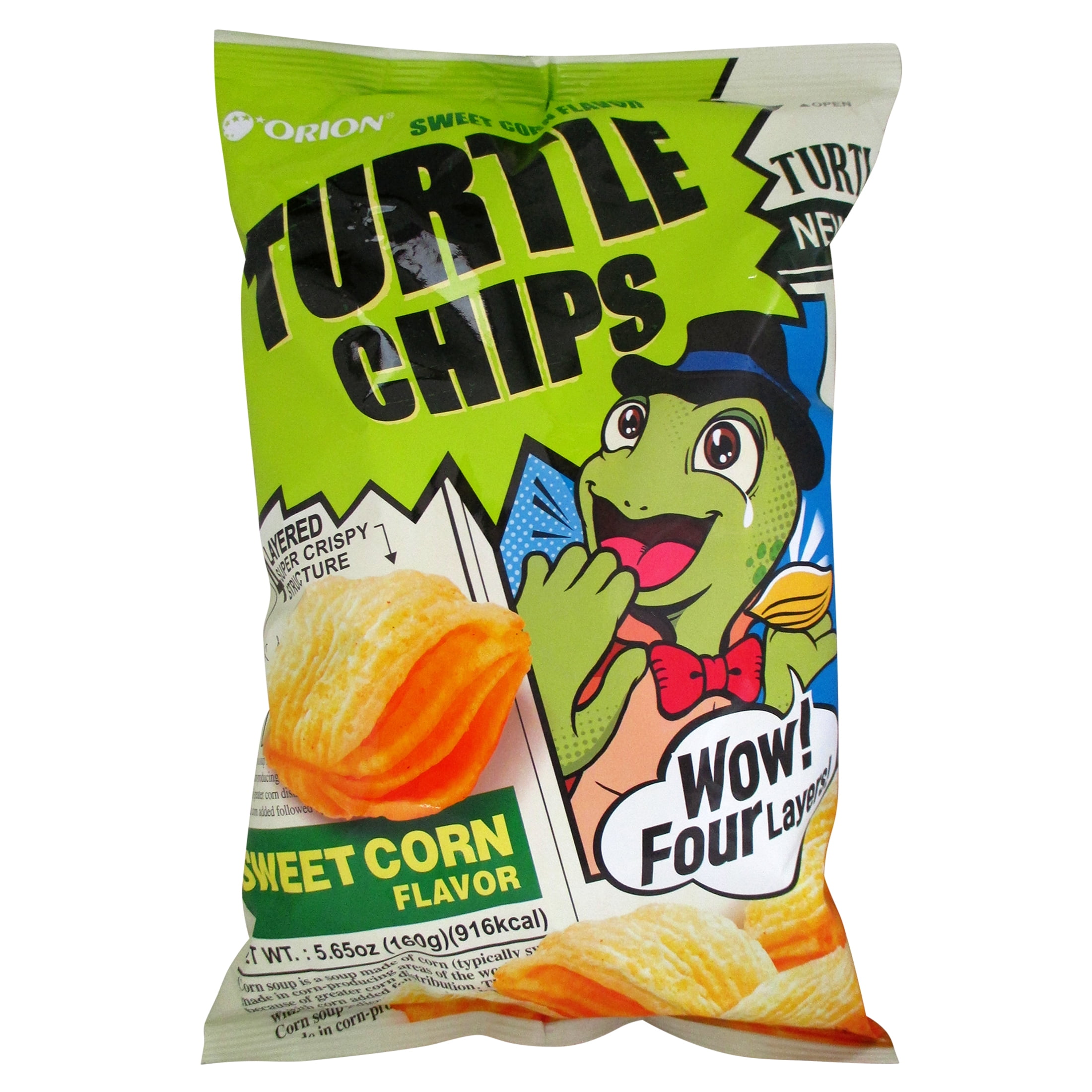 Orion Turtle Chips, Sweet Corn Soup Flavor, Super Crunchy FourLayer Structure, 5.65 Oz