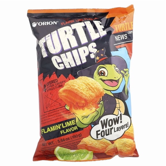 ORION TURTLE CHIPS FLAMIN LIME CHIP