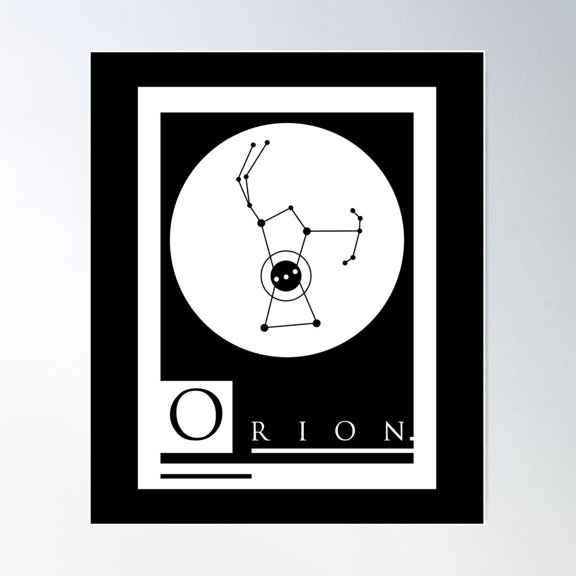 Orion Wht Poster Wall Art, Modern Wall Decor For Living Room Bedroom, 8x12 UNFRAMED