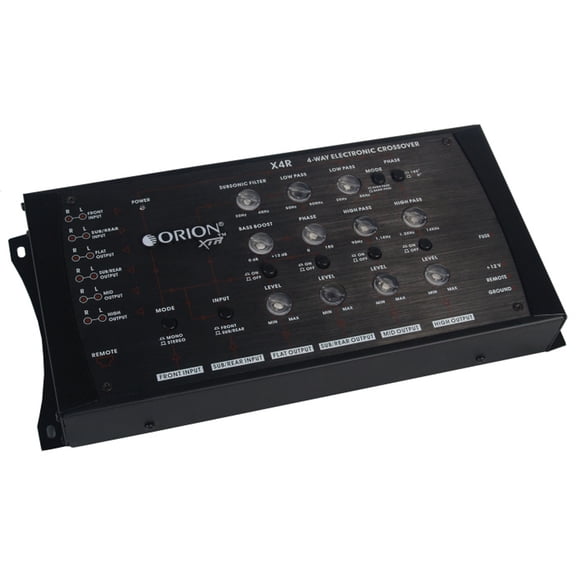 Orion XTR-X4R 4-Way Car Audio Electronic Crossover Network w/ Remote Bass Boost