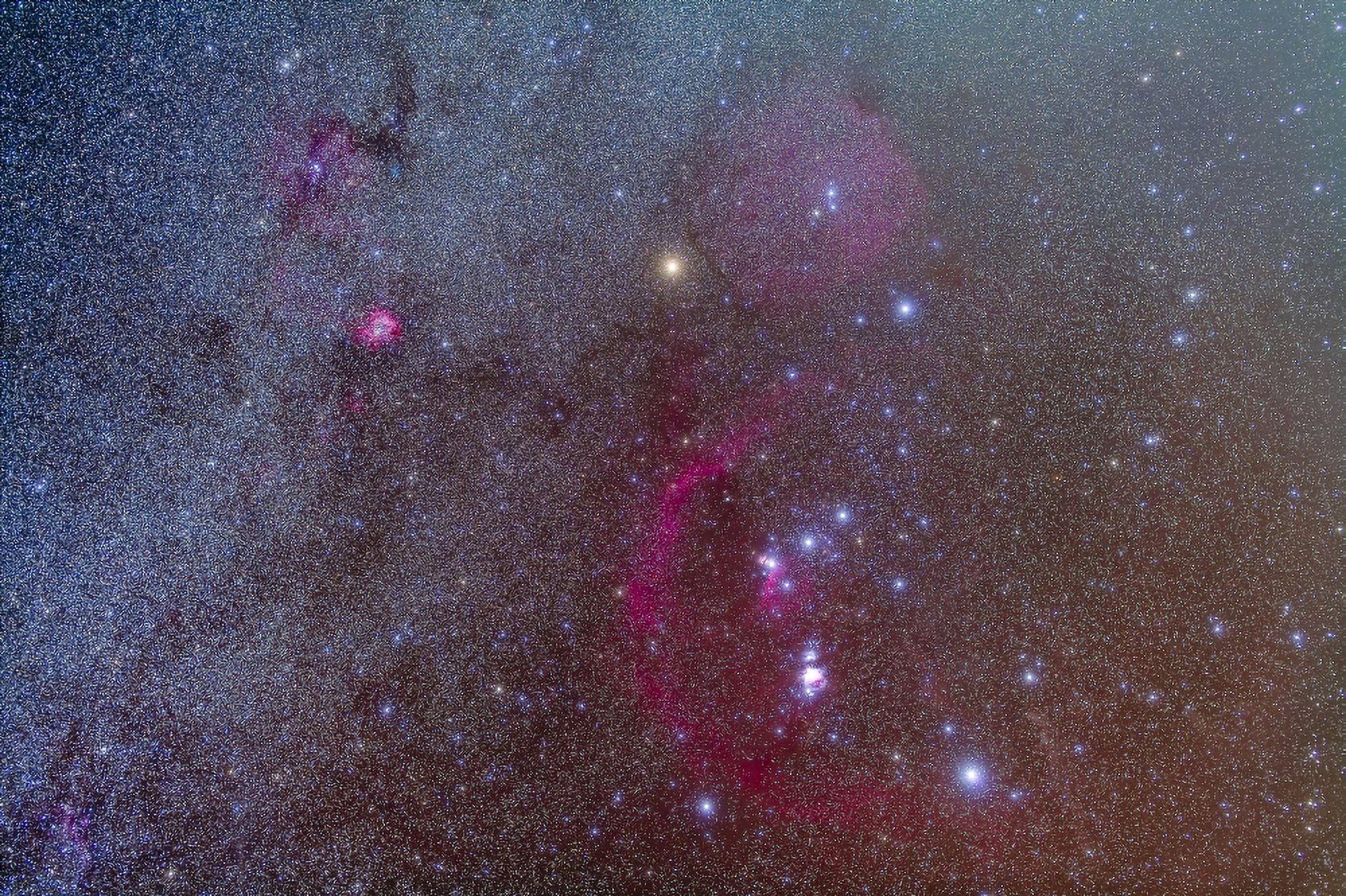 Orion and Monoceros region Canvas Art - Alan DyerStocktrek Images (18 x 12)