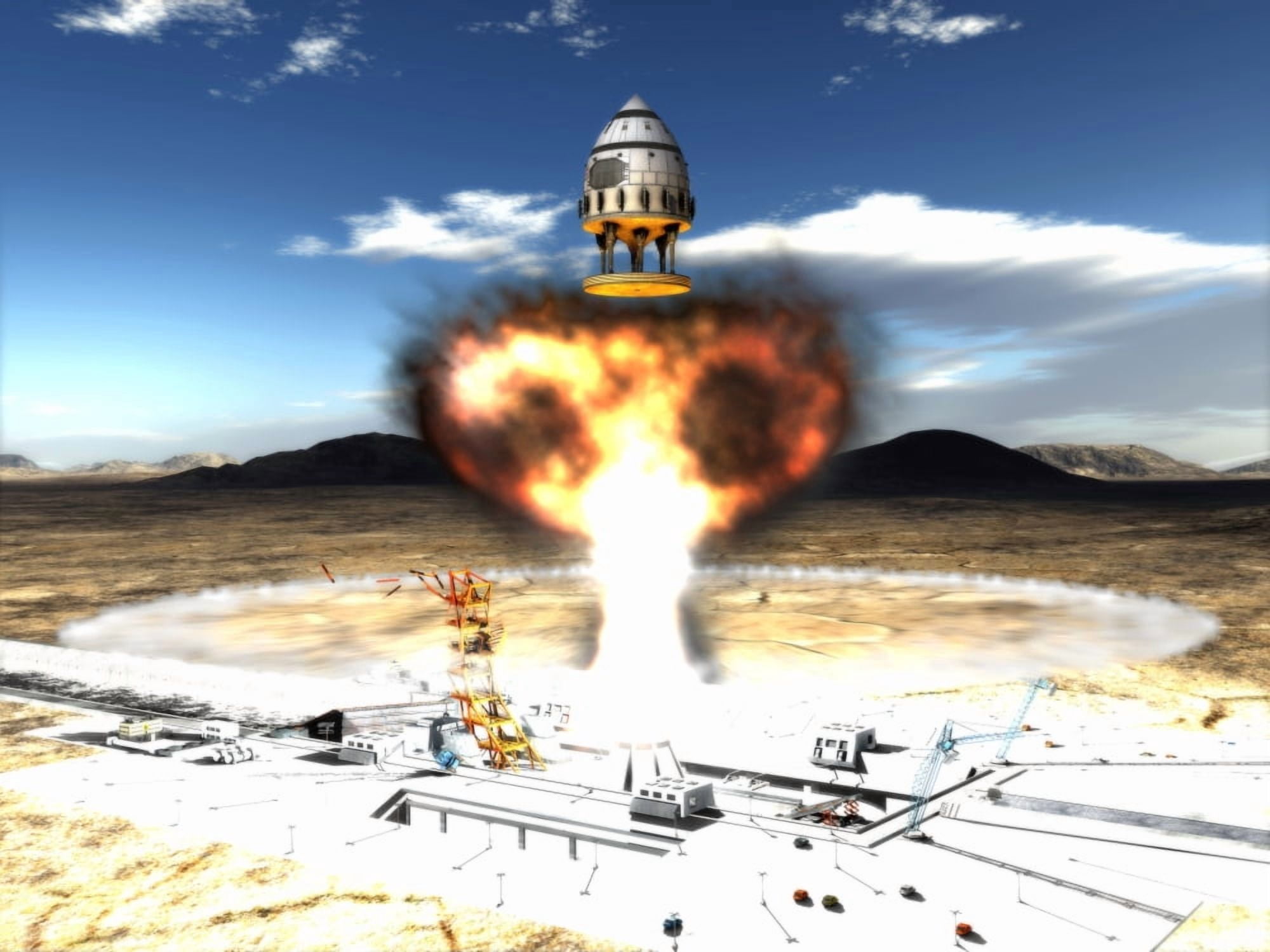 Orion-drive spacecraft using atomic bombs for lift-off Canvas Art - Rhys TaylorStocktrek Images (33 x 25)