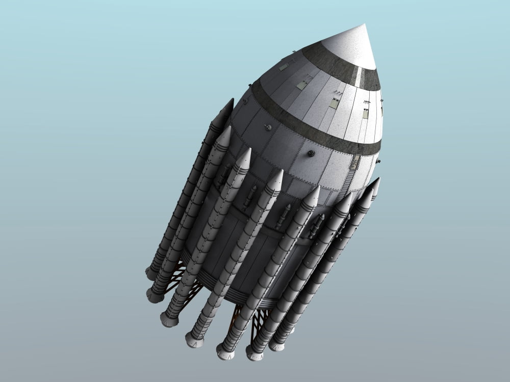 Orion-drive spacecraft with solid-fuel rocket boosters Canvas Art - Rhys TaylorStocktrek Images (33 x 25)