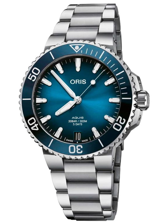 Aquis Automatic Stainless Steel Blue Dial Date Divers Mens Watch 400 7769 4135-07 8 22 09PEB