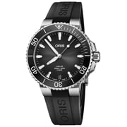 Oris Aquis Automatic Stainless Steel Gray Dial Black Rubber Strap Date Divers Mens Watch 400 7769 4154-07 4 22 74FC
