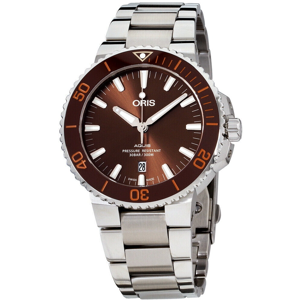 Oris Aquis Brown Dial Stainless Steel Men's Watch 73377304152MB