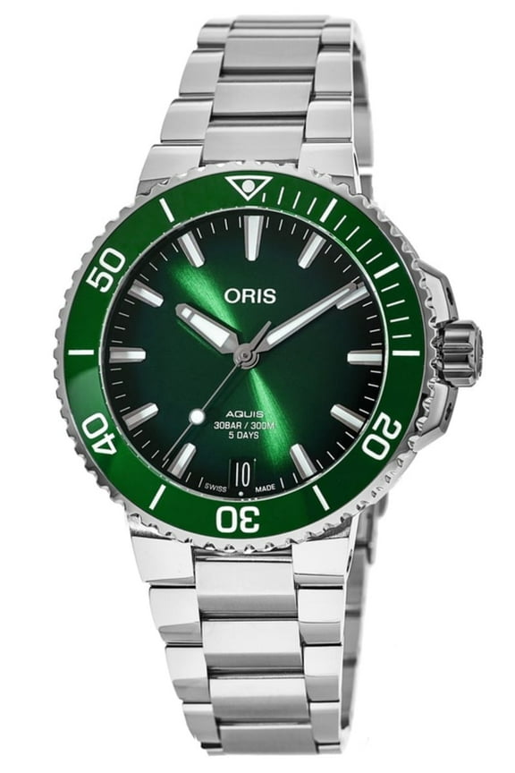 Aquis Date 41mm Green Dial Steel Men's Watch 01 400 7769 4157-07 8 22 09PEB