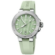 Oris Aquis Date Green Mother of Pearl Dial Rubber Strap Womens Watch 01 733 7770 4157-07 4 18 67FC