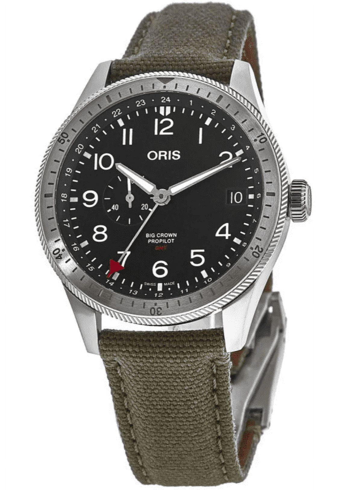 Oris Big Crown ProPilot Timer Men's Watch, GMT Black Dial, Green