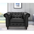 thumbnail image 1 of US Pride Furniture Oriskany Chesterfield Faux Leather Chair, 1 of 2