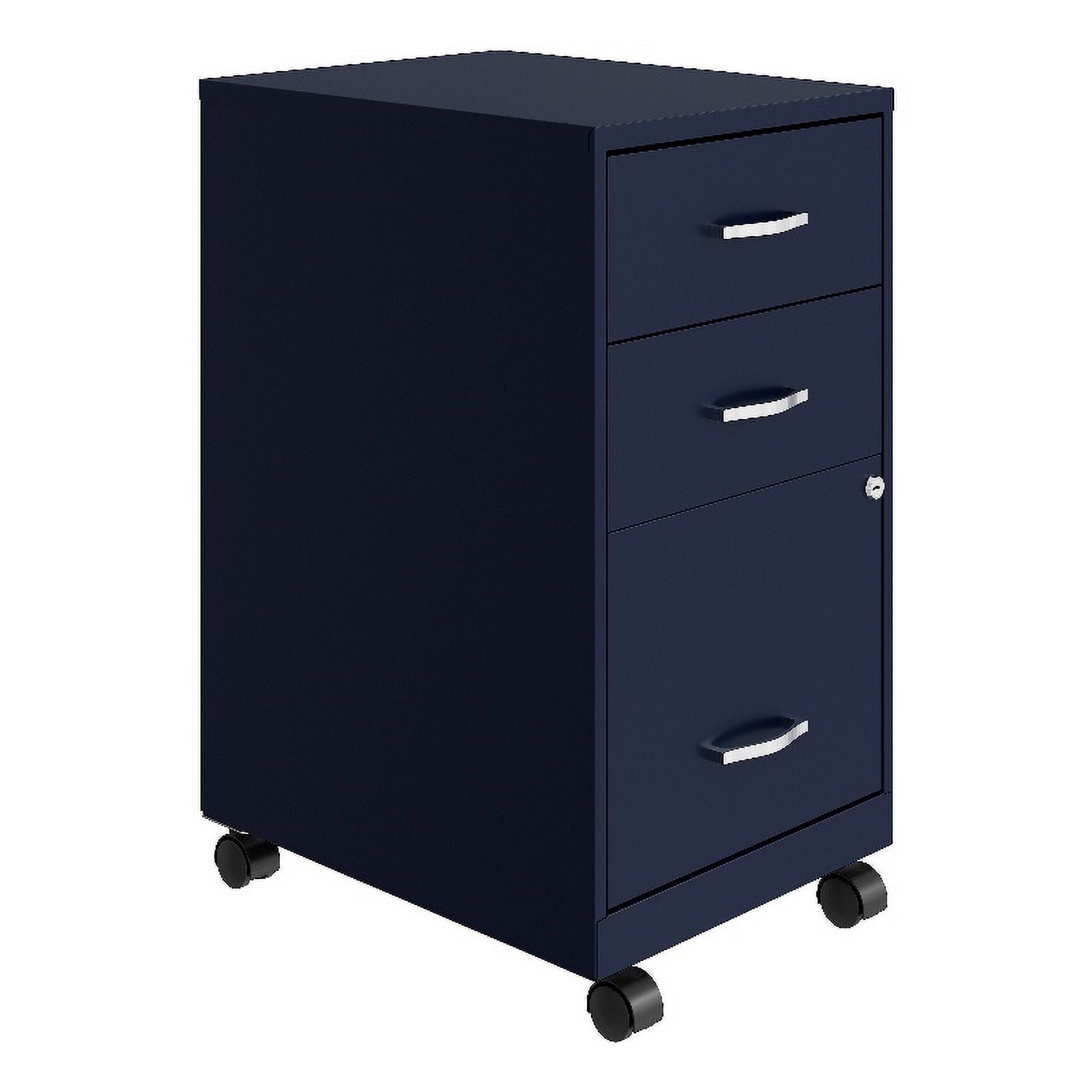 Orison 18"D 3 Drawer Mobile Metal Organizer File Navy