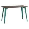 thumbnail image 1 of Orison 24x48 Mid Century Modern Metal Desk - Teal / Trail Walnut, 1 of 11