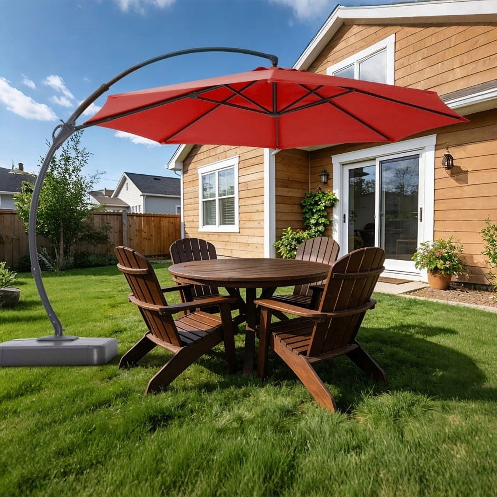 abba patio 11 ft deluxe octagon offset cantilever patio umbrella 10FT Vienna Outdoor Umbrella with 360° Rotation Design and Easy Tilt Adjustment UV 50+ Protection 8 Ribs for Backyard Garden Deck Pool Patio, Brown friendly features to enhance your outdoor relaxation experience Garden Winds Reinforced RipLock 350