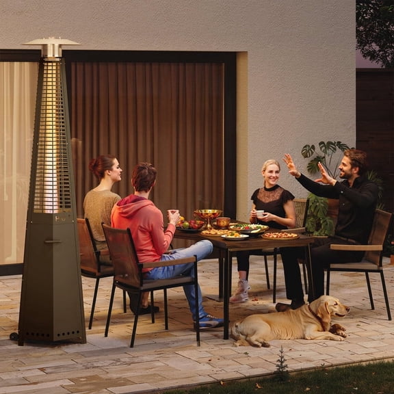 Orithm 48,000 BTU Pyramid Patio Heater, All Stainless Steel Outdoor Heater with Wheels & Tip-Over Protection for Patio, Garden, Backyard