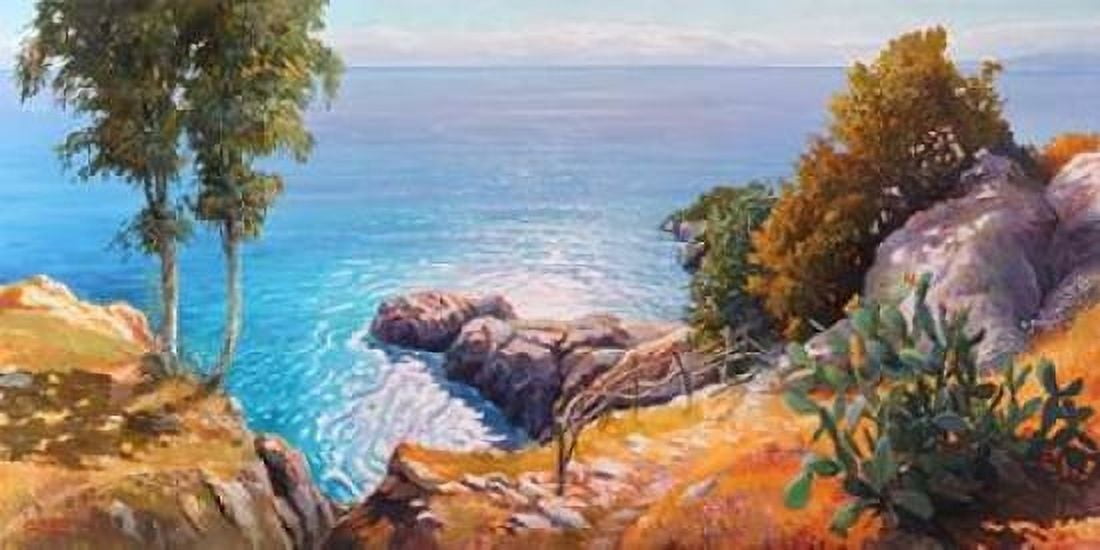 Orizzonte Mediterraneo Canvas Art - Adriano Galasso (24 x 48)