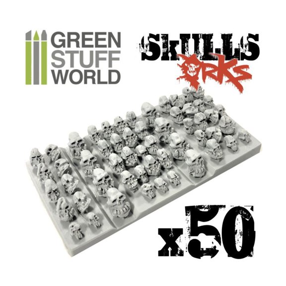 Green Stuff World Ork Skulls New